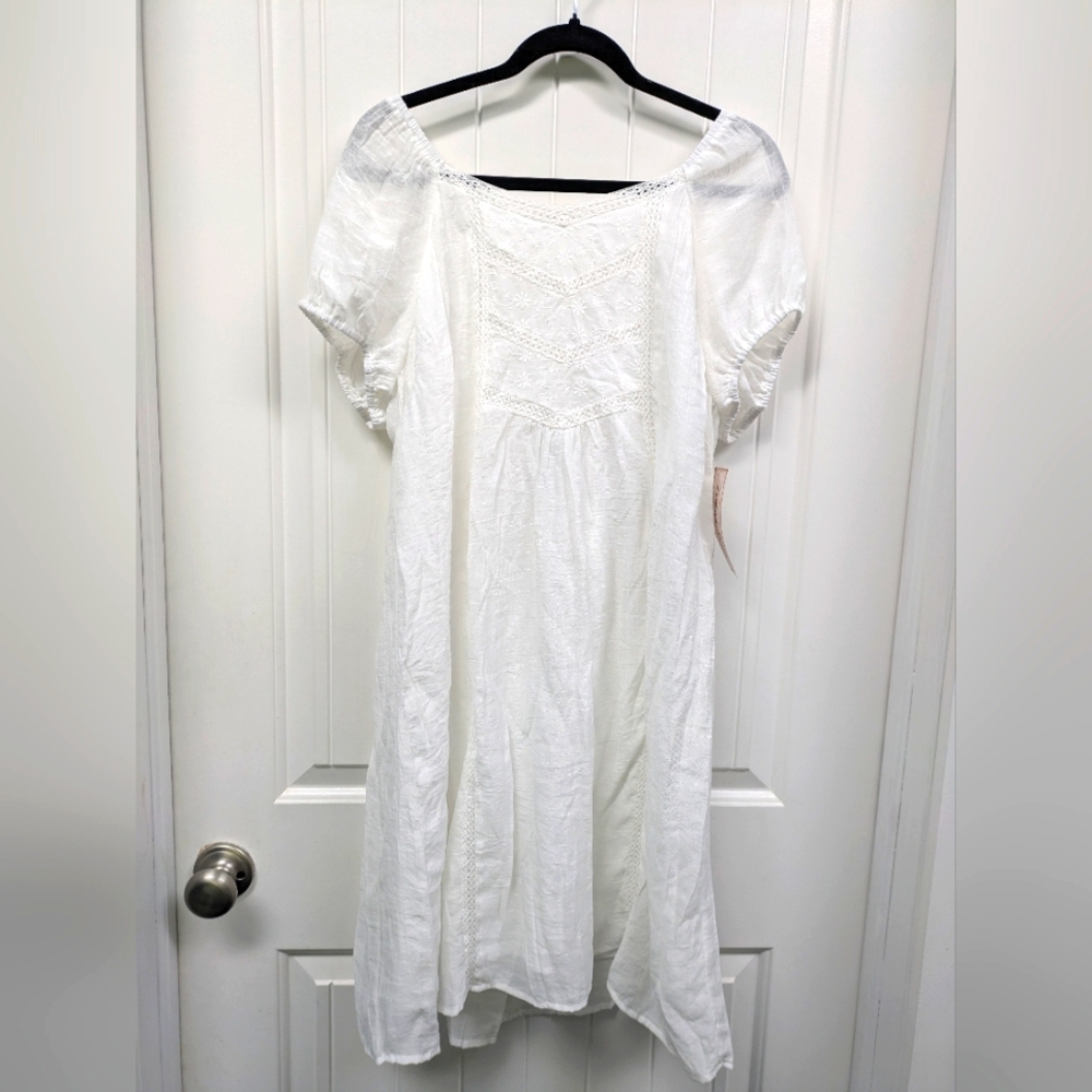 Indigo Rose White Babydoll Dress